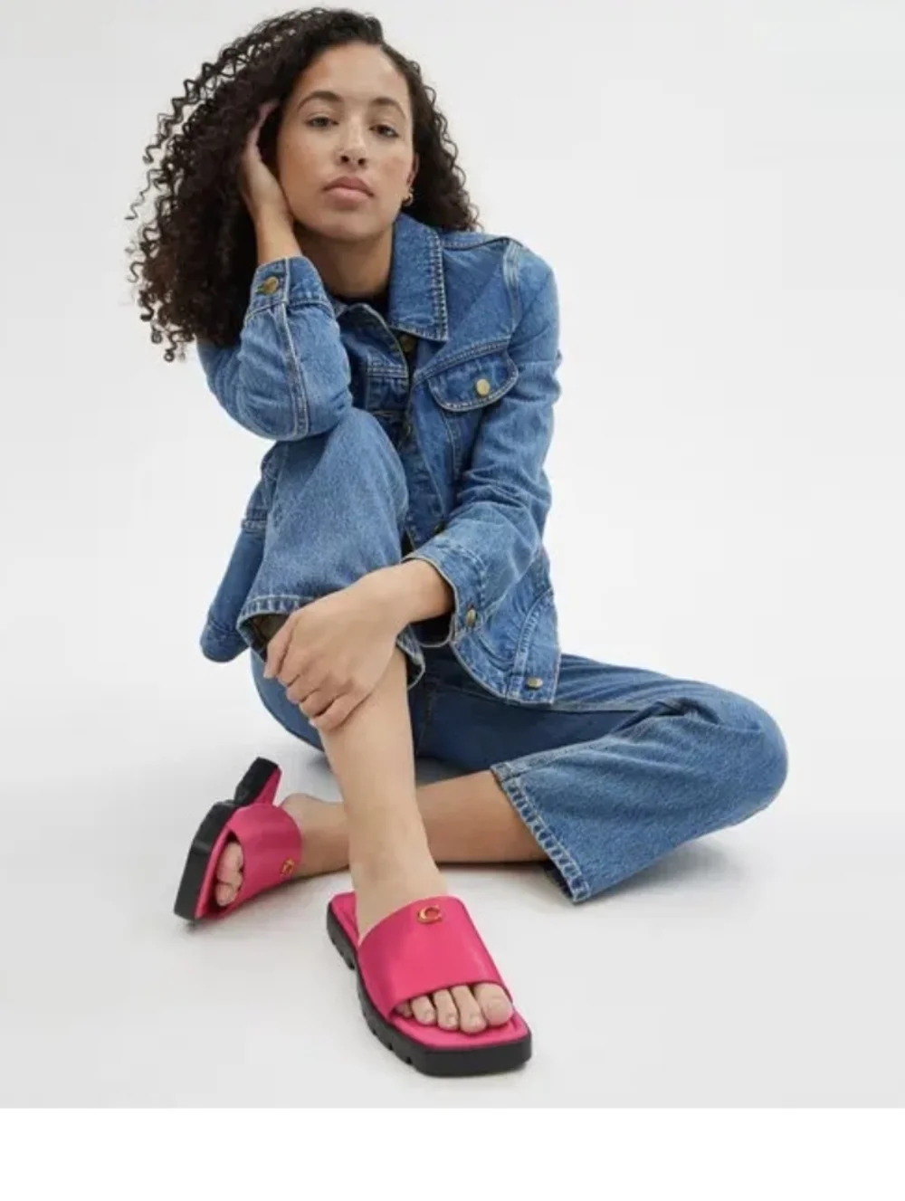 Coach Florence Dragon Fruit Pink Slide Sandals - Picture 15 of 16